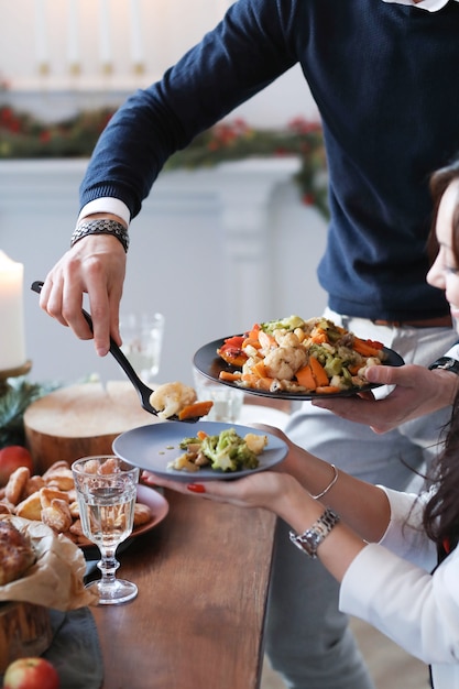 Cena de navidad con la familia