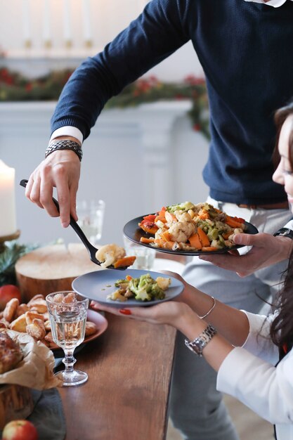 Cena de navidad con la familia