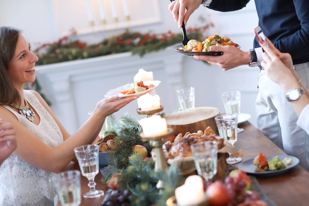 Cena de navidad con la familia