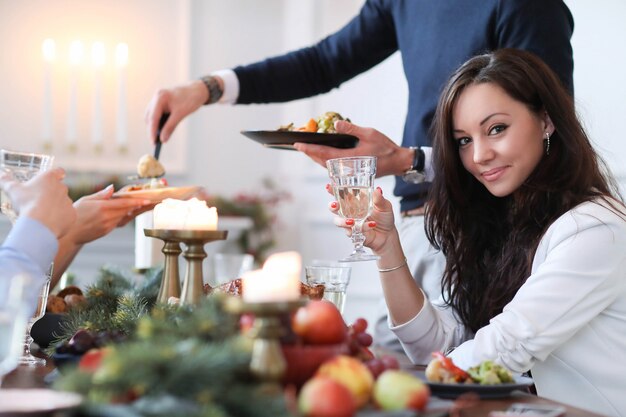 Cena de navidad con la familia