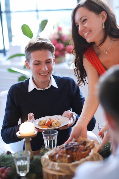 Cena de navidad con la familia