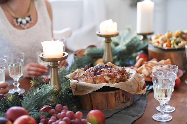 Foto gratuita cena de navidad