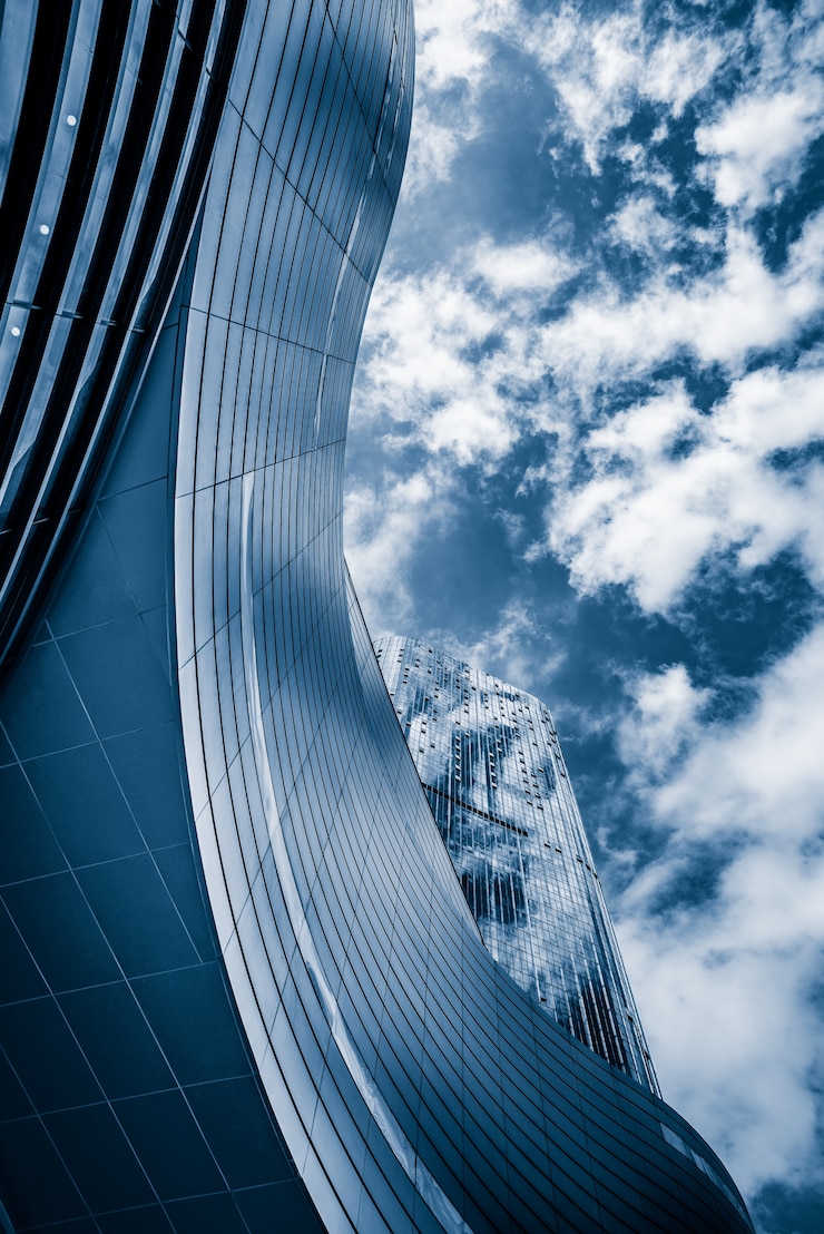 Foto gratuito centro de la ciudad de negocios del distrito de arquitectura