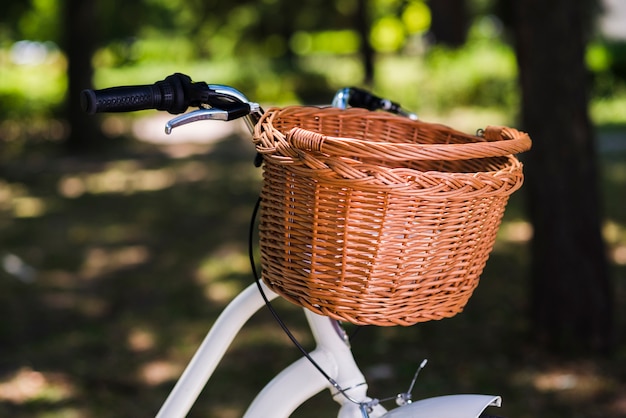 Cerca de una cesta de la bicicleta