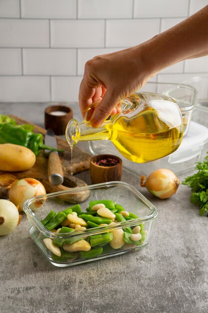 De cerca la deliciosa preparación de comidas