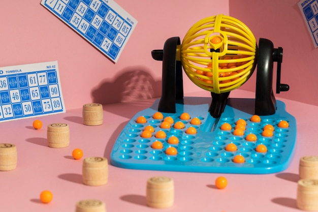 Foto gratuita de cerca los elementos del juego de bingo