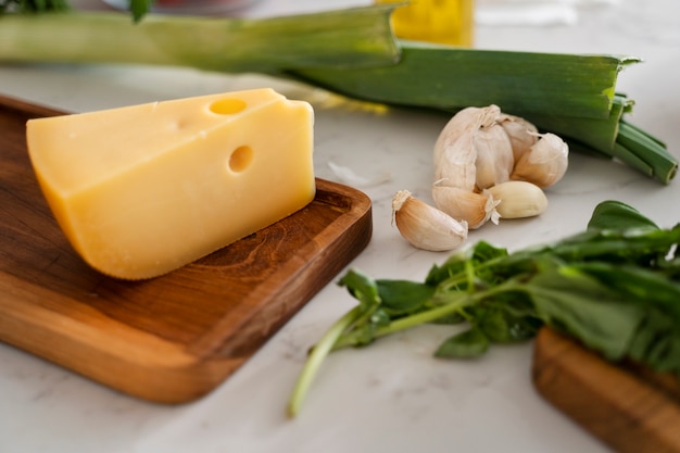 De cerca los ingredientes utilizados para cocinar