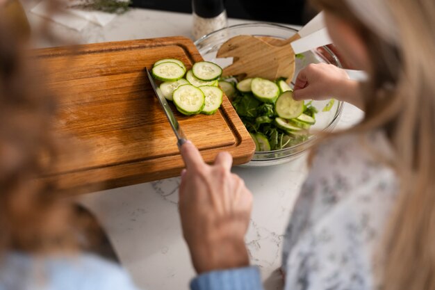 De cerca los ingredientes utilizados para cocinar