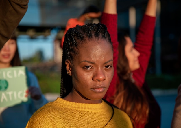 Foto gratuita cerca de personas en protesta