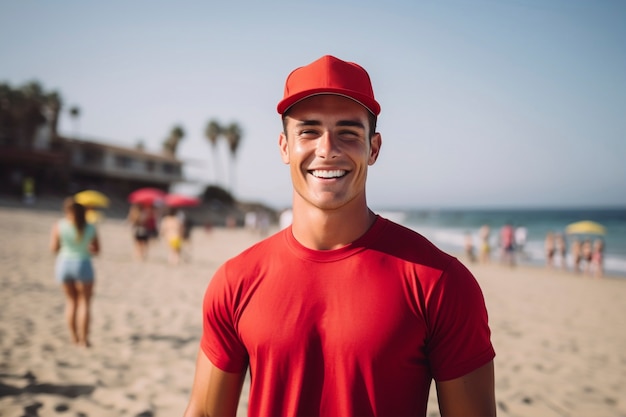 Foto gratuita cerca en el retrato de un hombre guapo en la playa