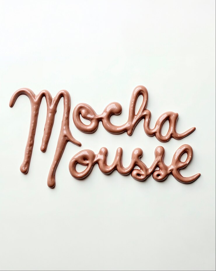 Foto gratuito cerca en el texto de mousse de mocha marrón
