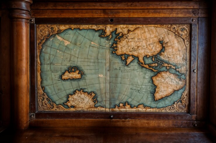 Foto gratuito cerca en el viejo mapa de papel