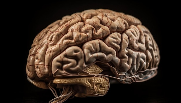 Cerebro humano anatomía inteligencia ideas memorias contemplación generada por IA