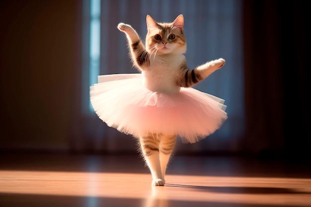 Foto gratuita cerrado en el gato bailarina