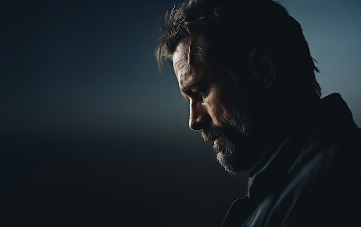 Foto gratuito cerrar al hombre triste