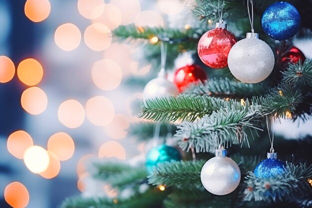 Cerrar el árbol de Navidad bellamente decorado