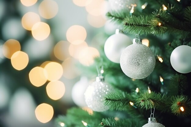 Cerrar el árbol de Navidad bellamente decorado