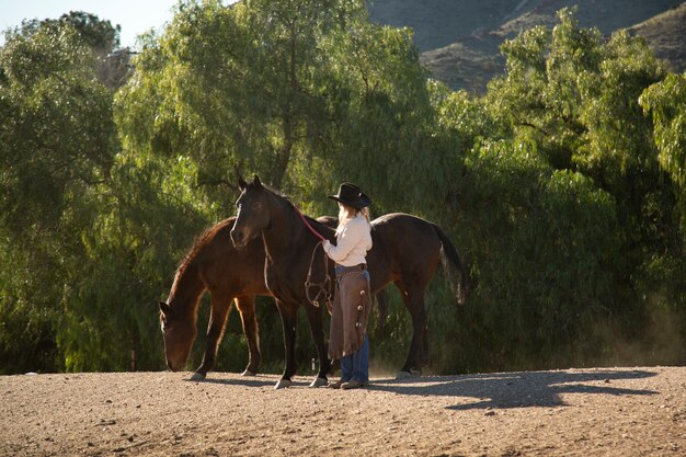 Cerrar a caballo en la naturaleza