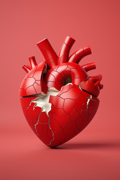 Cerrar corazón roto rojo