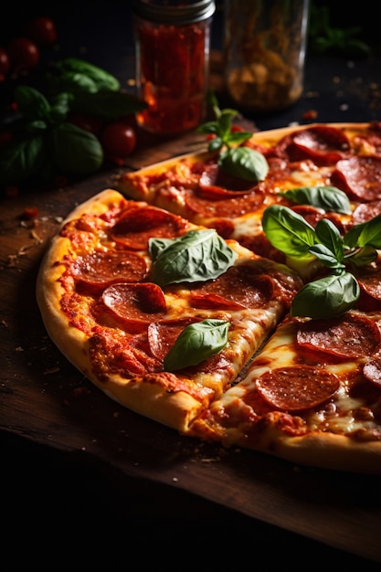 Foto gratuita cerrar en deliciosa pizza