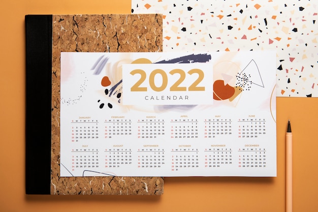 Foto gratuita cerrar el diseño del calendario