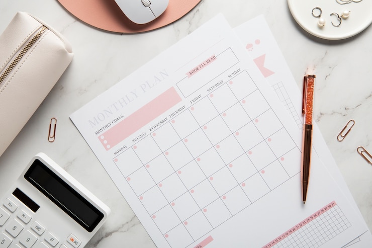 Foto gratuito cerrar el diseño del calendario