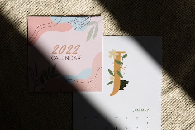 Foto gratuita cerrar el diseño del calendario