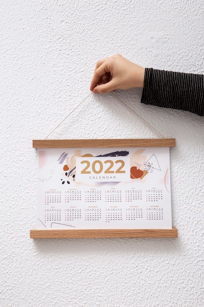 Foto gratuita cerrar el diseño del calendario