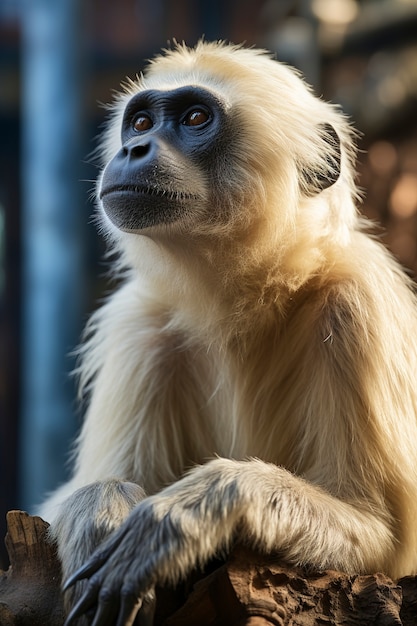 Foto gratuita cerrar el gibón en la naturaleza