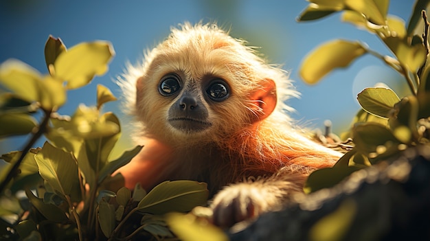 Foto gratuita cerrar el gibón en la naturaleza