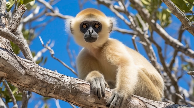 Foto gratuita cerrar el gibón en la naturaleza