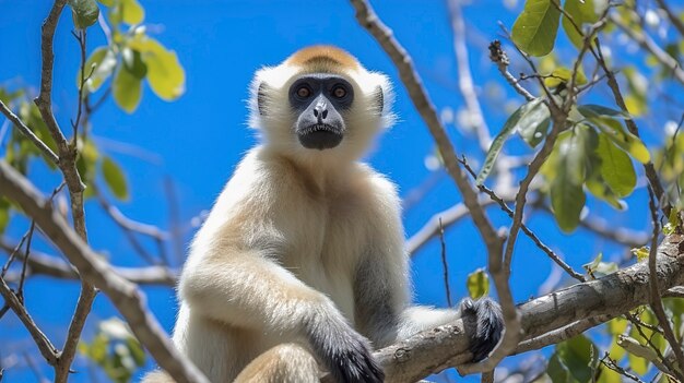 Cerrar el gibón en la naturaleza