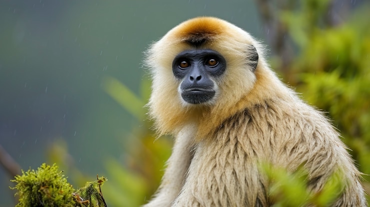 Foto gratuito cerrar el gibón en la naturaleza