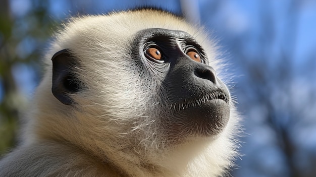 Foto gratuita cerrar el gibón en la naturaleza