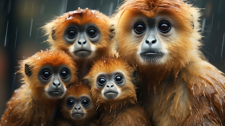 Foto gratuito cerrar los gibones en la naturaleza