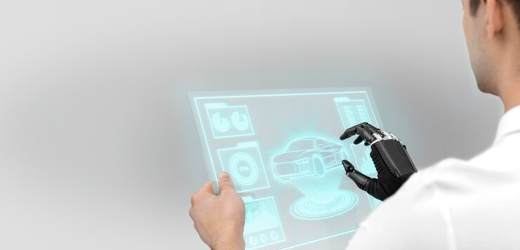 Foto gratuito cerrar hombre con pantalla tecnológica