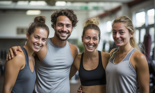 Cerrar instructores de yoga sonriendo