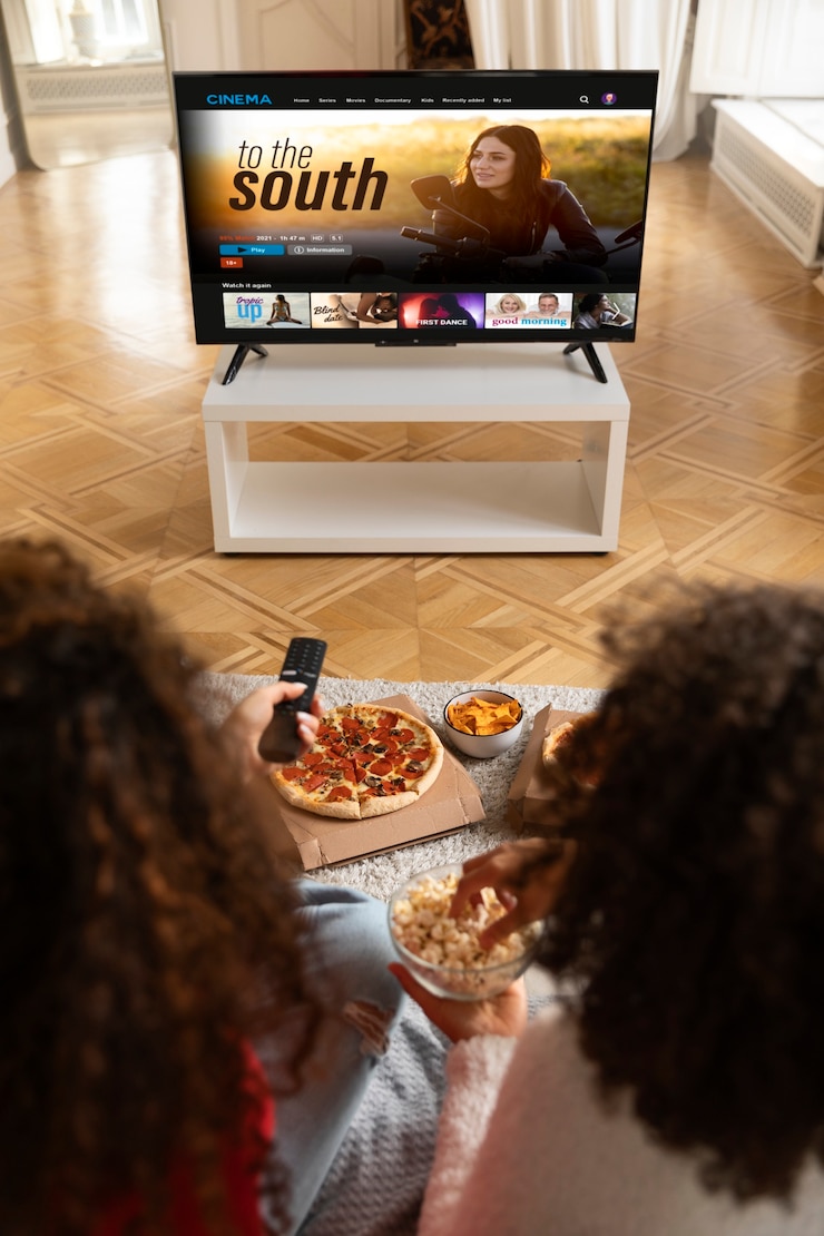 Foto gratuito cerrar mujeres viendo la televisión