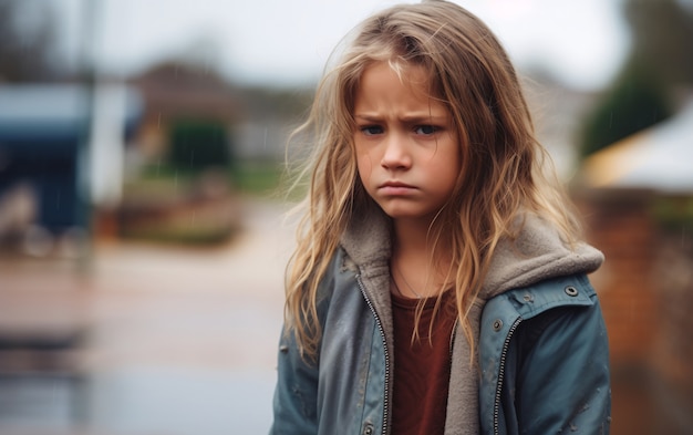 Cerrar a un niño triste