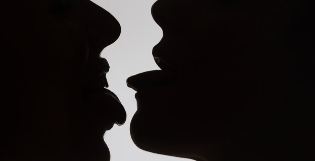 Cerrar oscuro concepto de amor lésbico