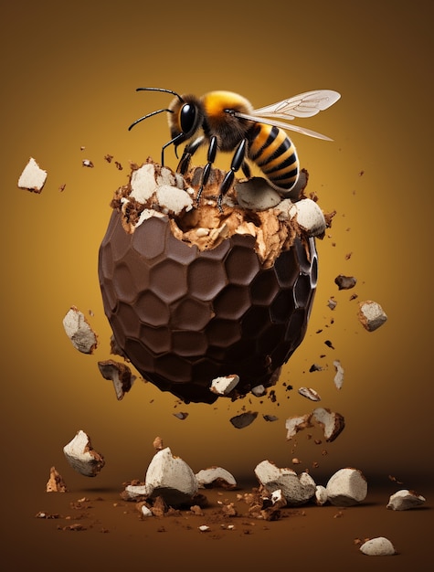 Foto gratuita cerrar la presentación de la colmena de abejas con miel