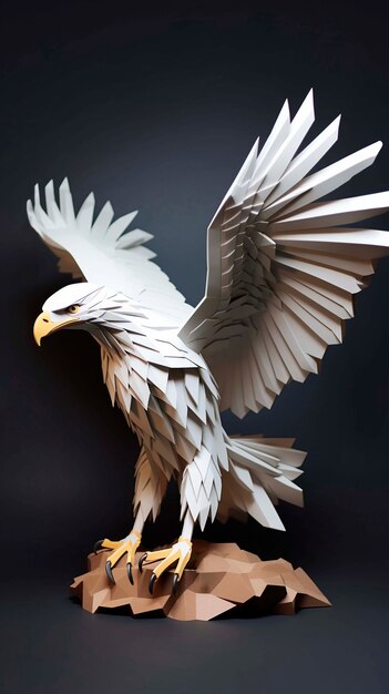 Cerrar la representación 3D del águila