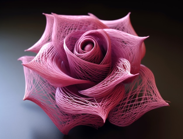Foto gratuita cerrar una rosa hecha con alambres