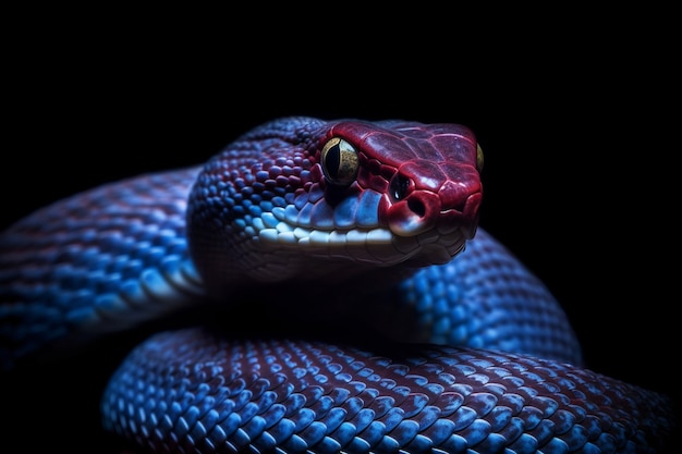 Foto gratuita cerrar en serpiente en hábitat natural