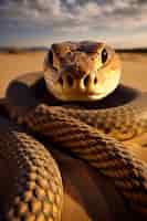Foto gratuita cerrar en serpiente en hábitat natural