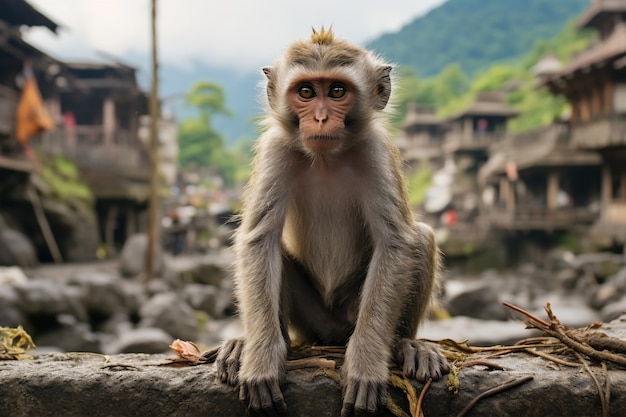 Foto gratuita cerrar sobre mono en la naturaleza