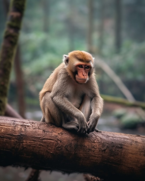 Cerrar sobre mono en la naturaleza