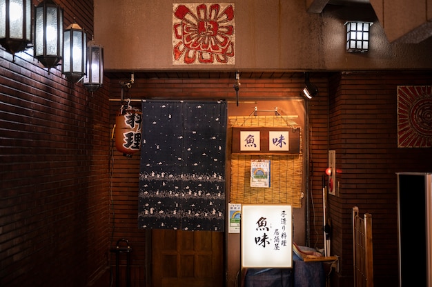 Foto gratuita cerrar en la tienda de comida callejera japonesa