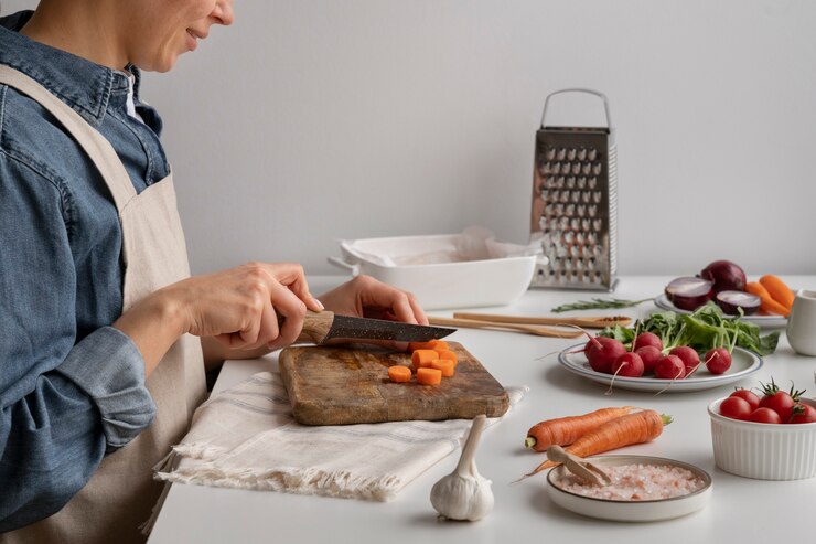 Foto gratuito cerrar en verduras en la cocina