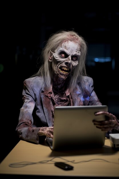 Cerrar a zombie usando tableta
